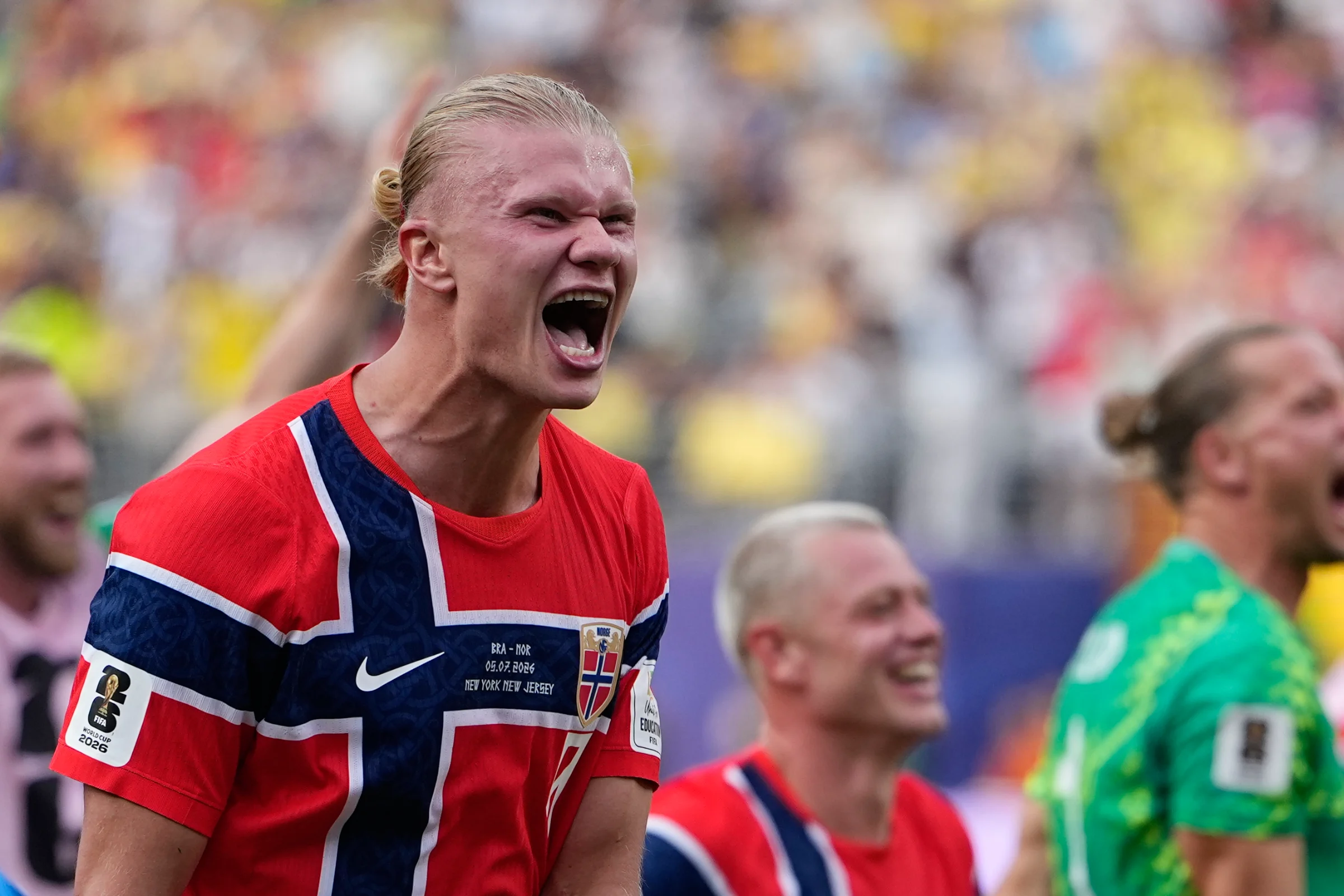 2026美加墨世界杯|｜哈兰德追平姆巴佩 梅西 3人7球并列射脚榜榜首 配图