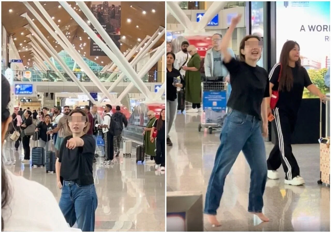 疑似中国女网红吉隆坡机场高叫「新马日投降」 更扬言同归于尽 配图