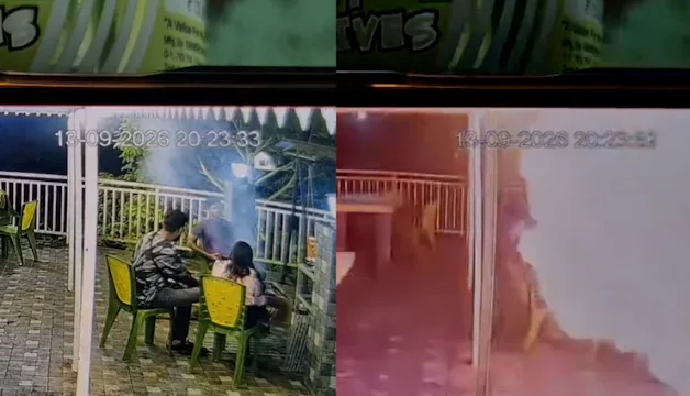 爆炸瞬间曝!印度新婚夫妻烤肉她全身着火痛苦滚地 — 正文配图