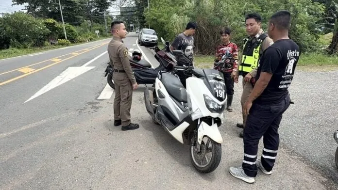 泰国达叻府应征兵偷走警用摩托车,警民追捕后成功截获 — 正文配图