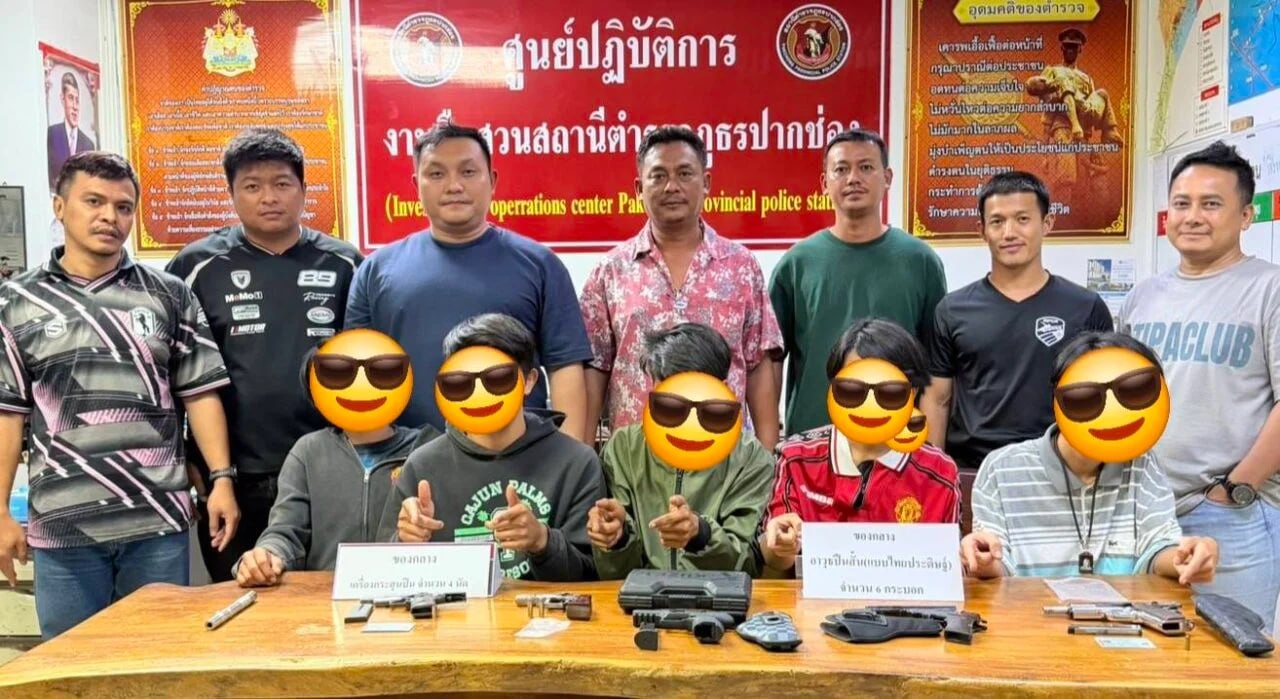 5人均称“持枪为了自卫”！泰国警方查获6支泰制手枪 配图