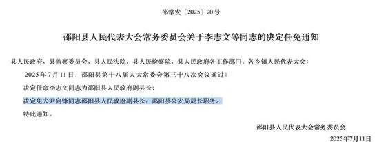 1亿元取保指控曝光，邵阳原副县长、公安局长被免职 — 正文配图