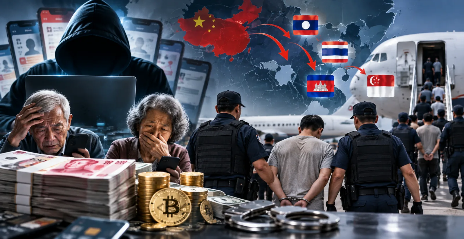 涉案超60亿元！中老新柬联合打掉跨国诈骗团伙，257人被抓 — 封面