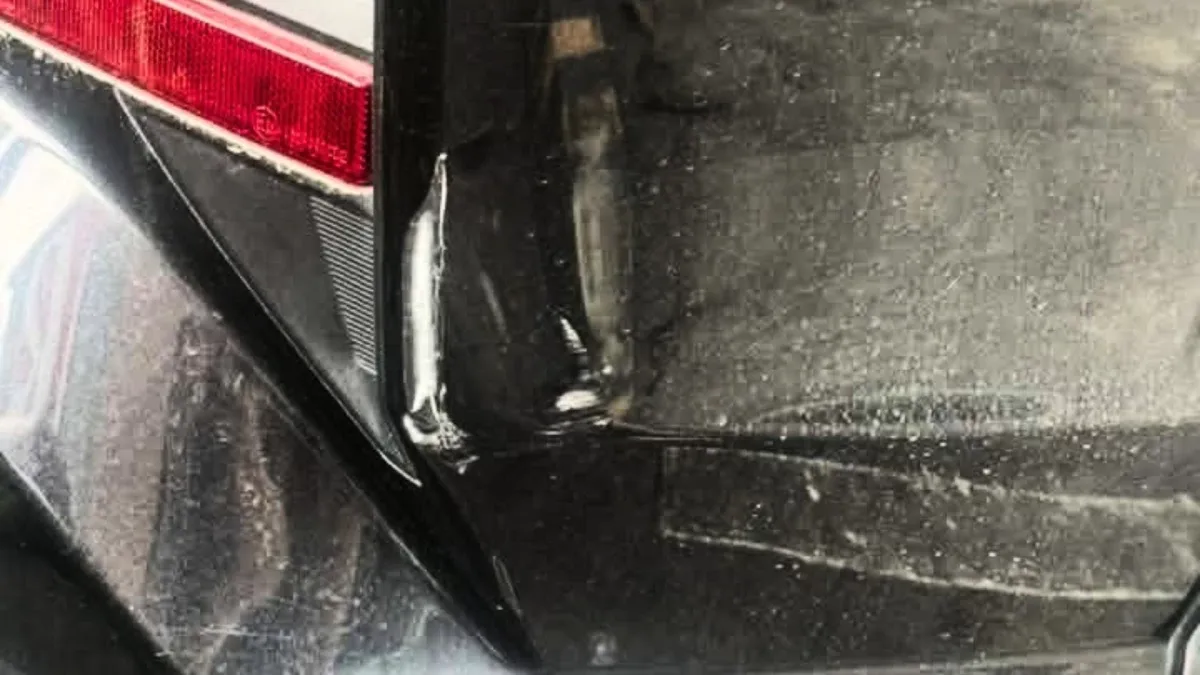 Cianne Dominguez shares on her social media post that there is a damage to the rear part of her car. (Photo from Cianne Dominguez/Facebook)