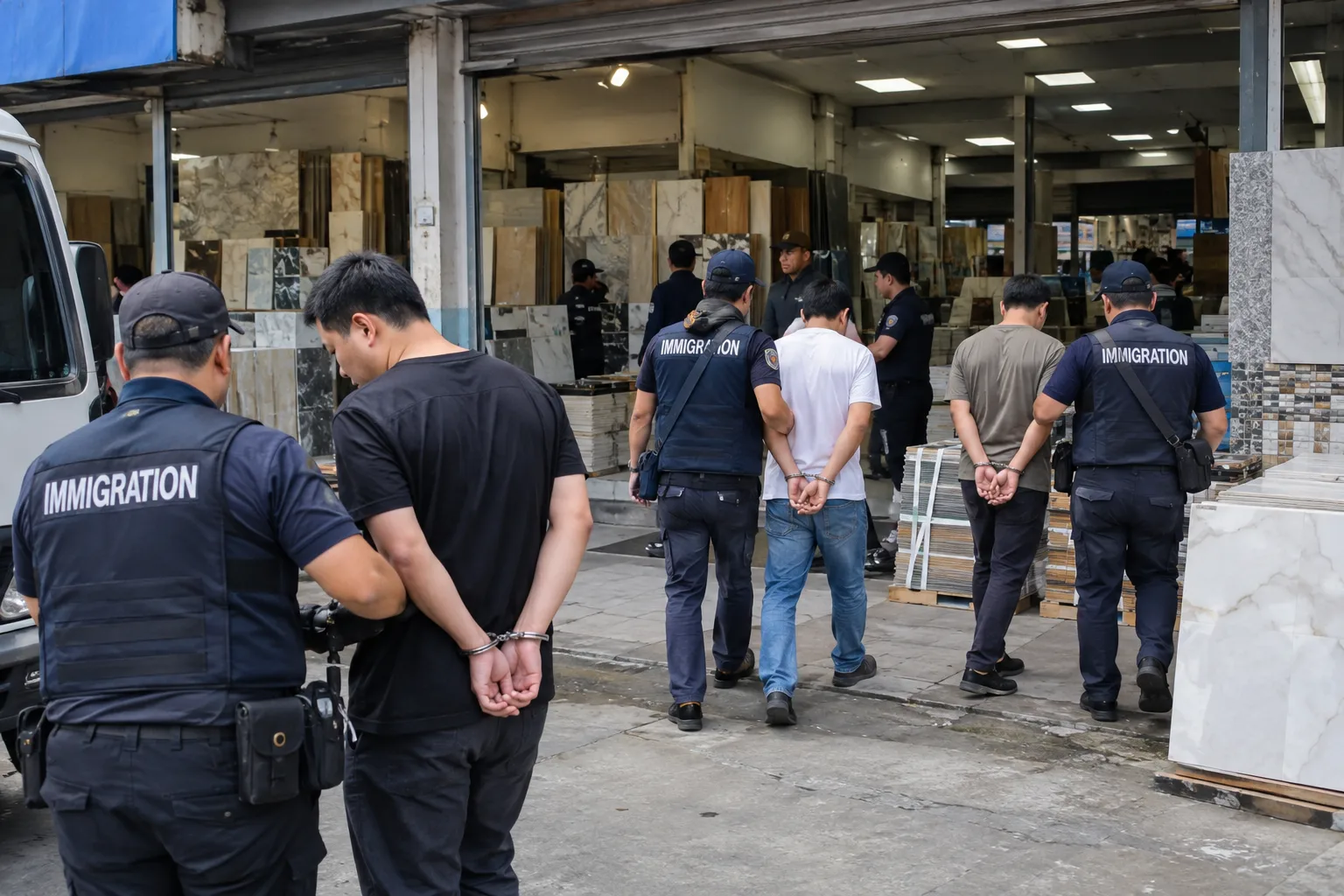 在菲华人注意！卡巴纳端一家瓷砖店遭检查，3名华人被带走 — 封面