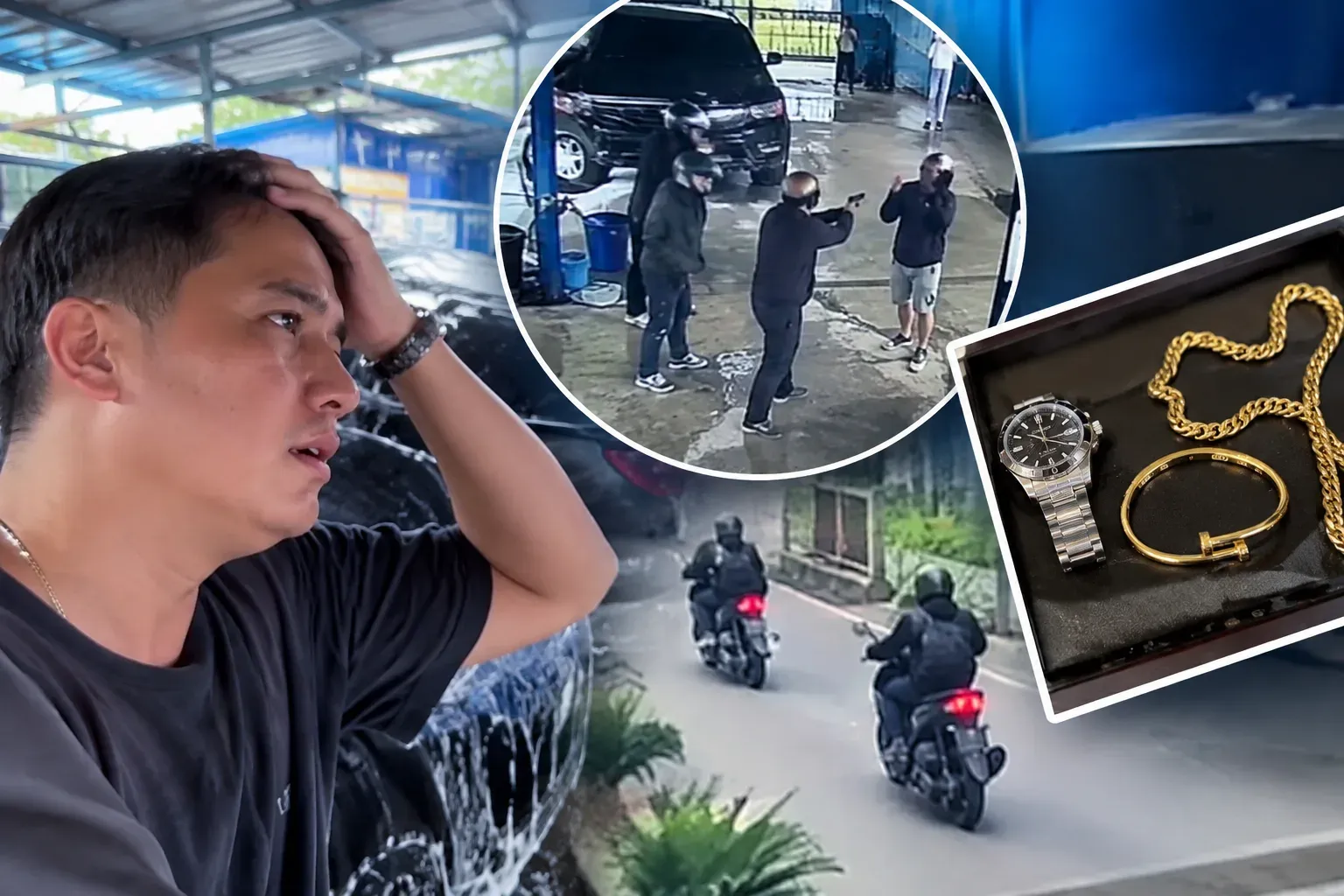 网红洗车时遭持枪抢劫！数百万比索珠宝被抢