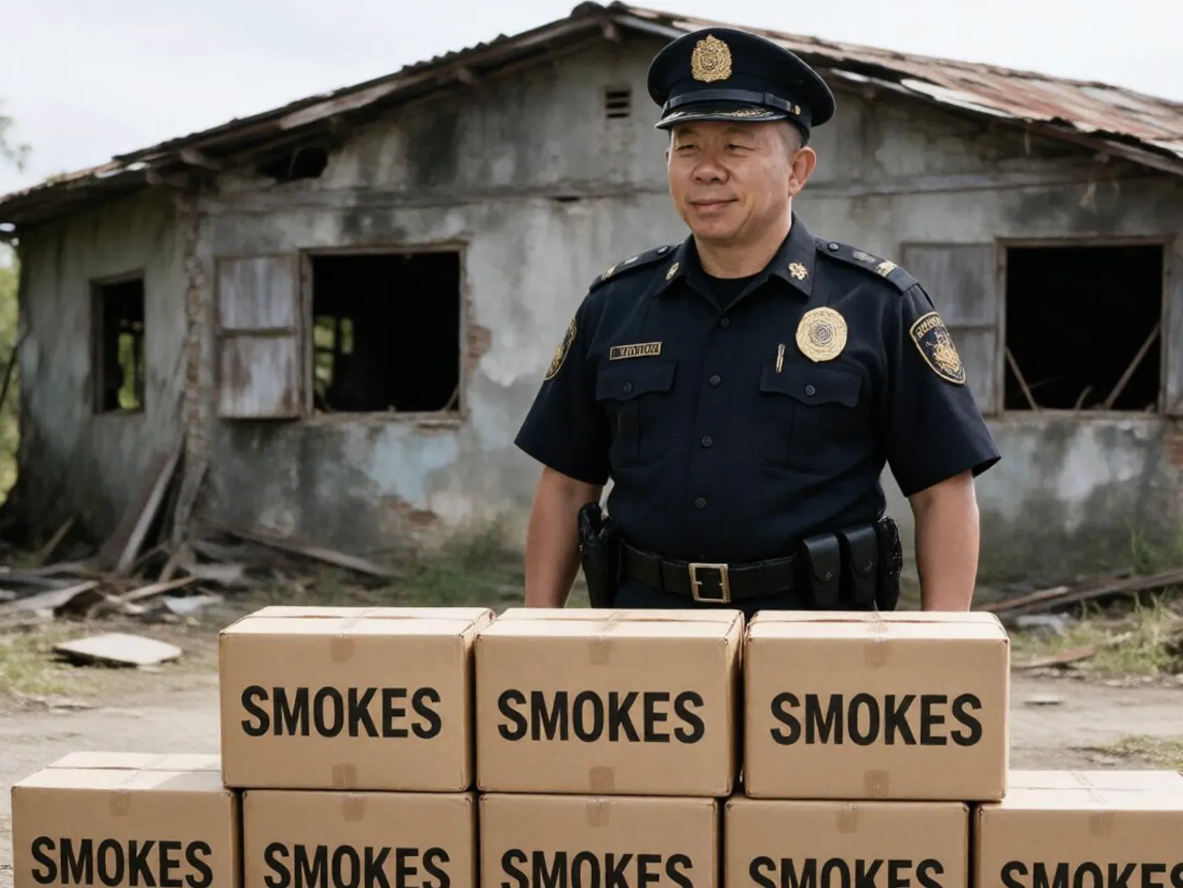 菲警方深夜行动，废弃屋旁竟藏着9大箱香烟！ — 封面