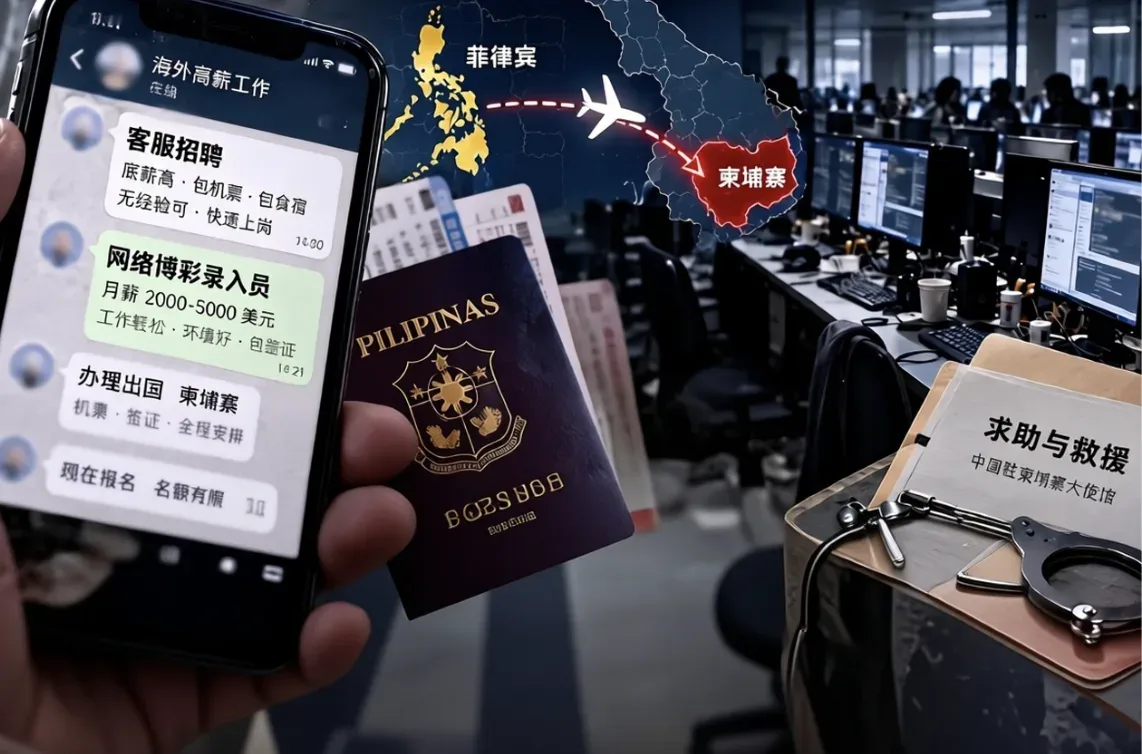 招聘客服竟是骗局！30名菲律宾人被骗进柬埔寨电诈园区 — 封面