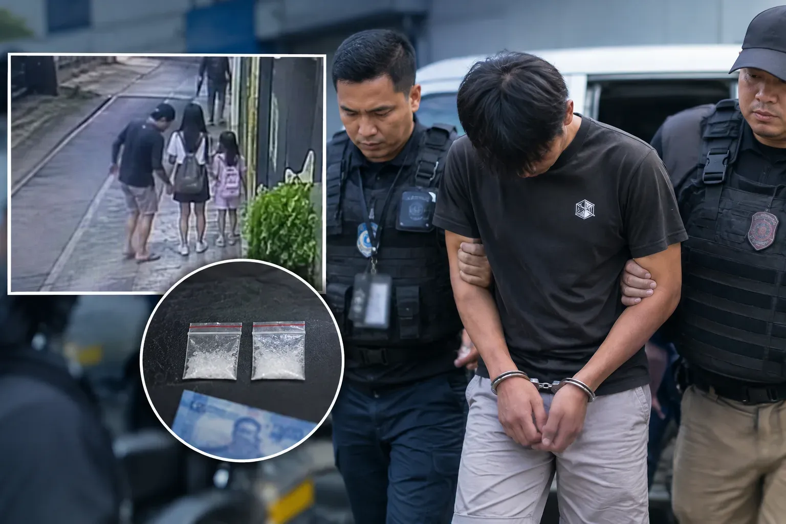 监控拍下全过程！菲律宾男子街头猥亵未成年少女后逃跑 配图